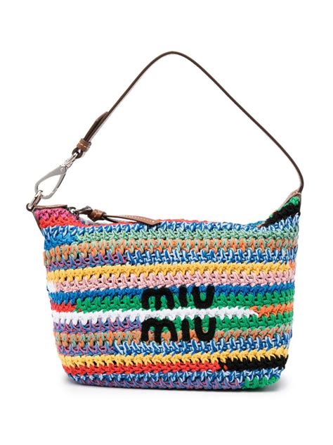 miu miu bow bag size|Miu Miu crochet bag.